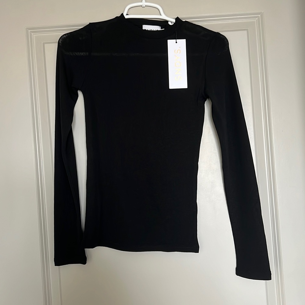 Black Mesh Shirt from Revolve